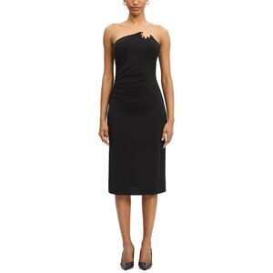 Hervé Léger Womens  Strappy Jersey Midi Dress, Black